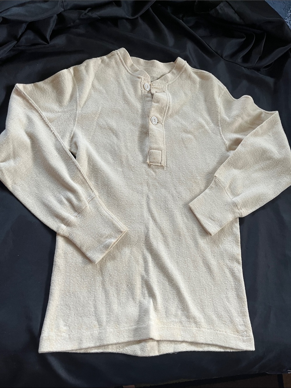 Vtg Military Henley Shirt  Undershirt Wool Blend Thermal Workwear Uniform S/M